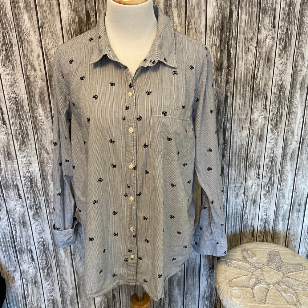 ON Cat Print Oxford